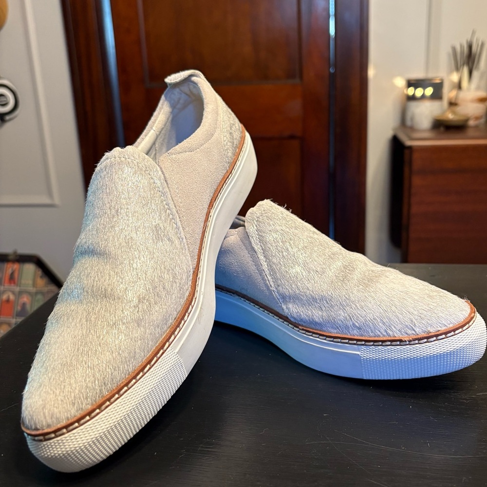 Liebeskind silver pony-hair slip-on tennis shoes